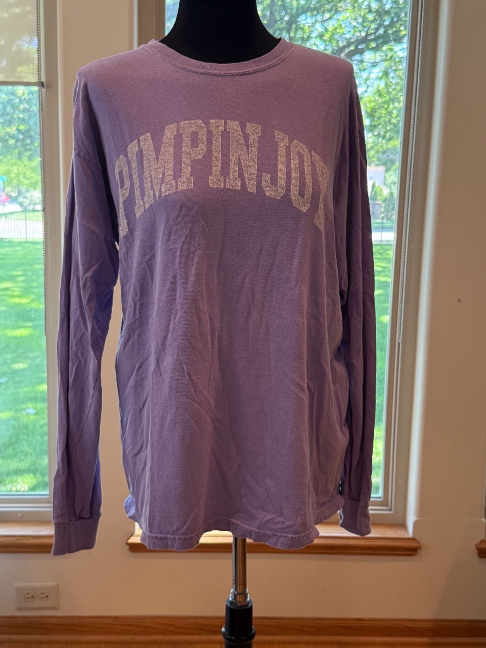 Stone Washed Purple Long Sleeve T